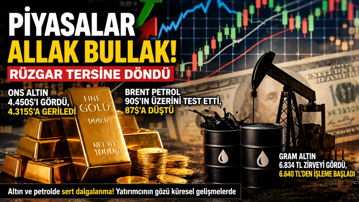 Altın ve Petrolde R&uuml;zg&acirc;r Tersine D&ouml;nd&uuml;: Zirveden Sert Geri &Ccedil;ekilme
