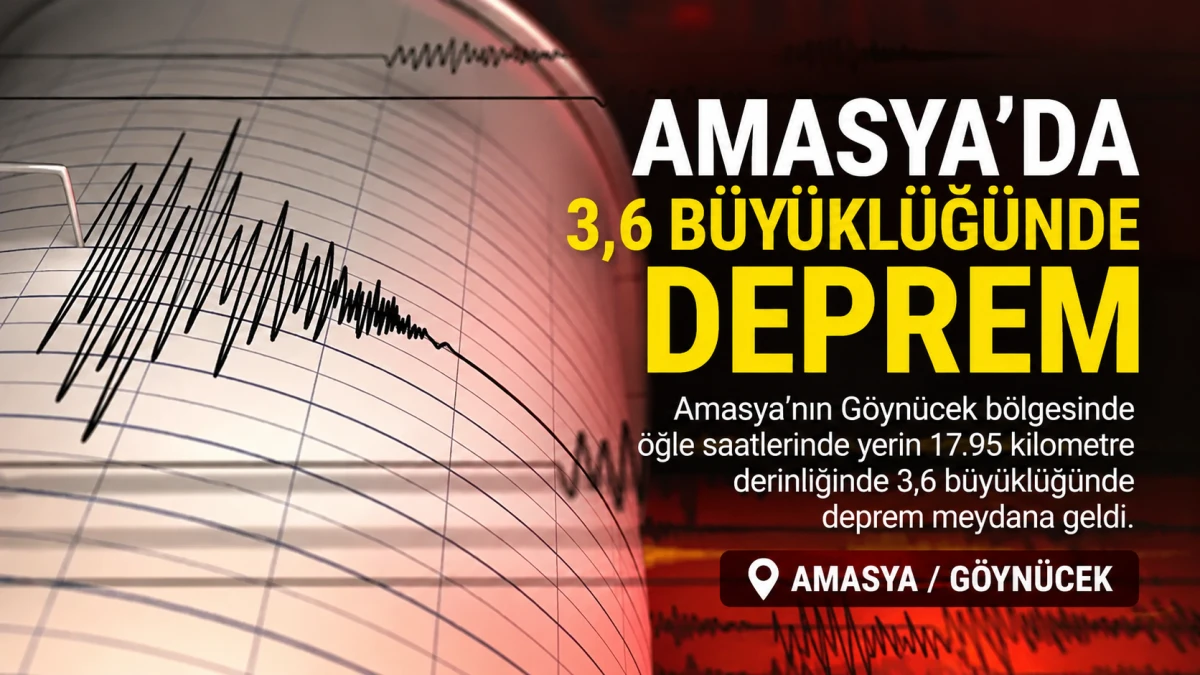 Amasya&rsquo;da 3,6 B&uuml;y&uuml;kl&uuml;ğ&uuml;nde Deprem