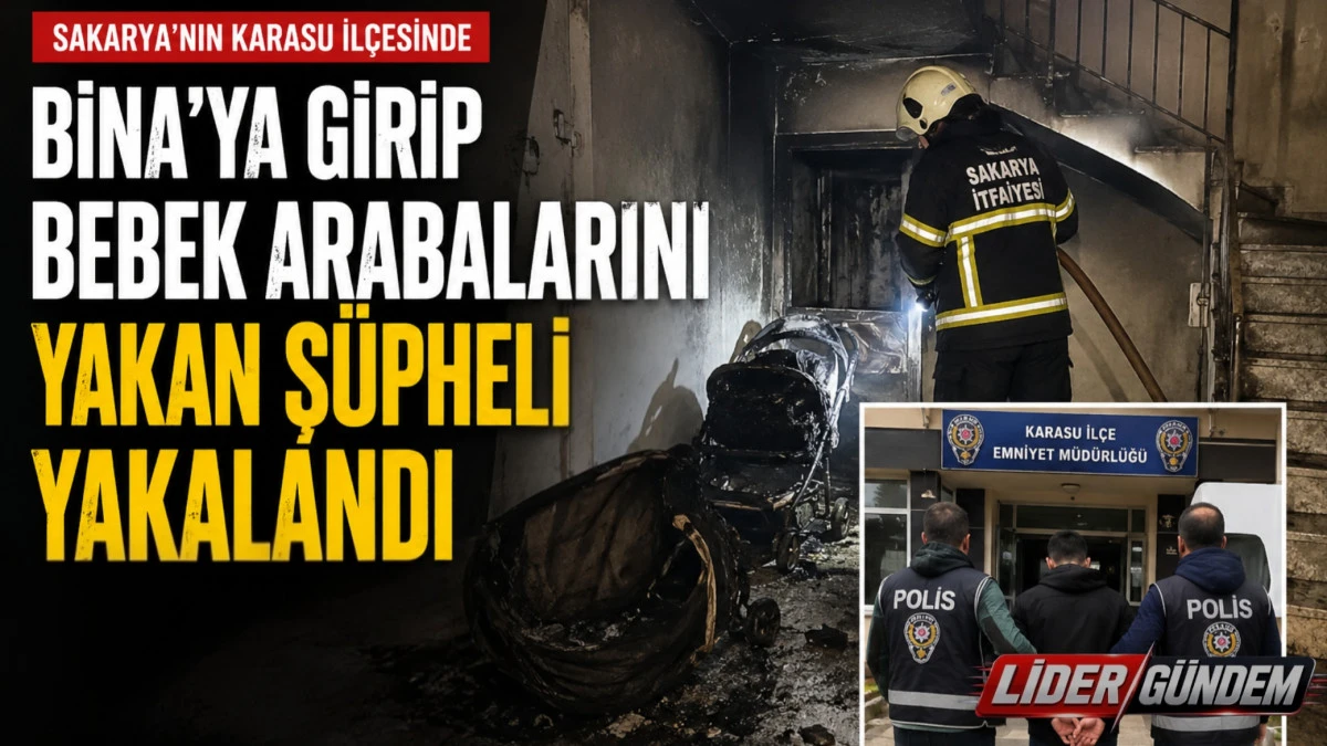 Apartmana Girip Bebek Arabalarını Ateşe Veren Ş&uuml;pheli Kıskıvrak Yakalandı