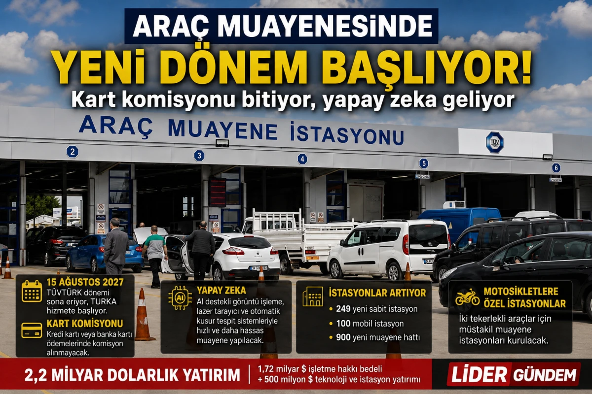 Ara&ccedil; Muayenesinde Yeni D&ouml;nem: T&Uuml;VT&Uuml;RK Yerini TURKA'ya Bırakıyor, Komisyon Kalkıyor