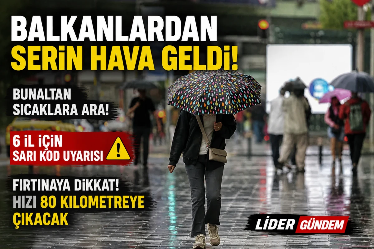 Balkanlardan serin hava geldi: 6 ile sarı kod, fırtına 80 km&rsquo;yi bulacak