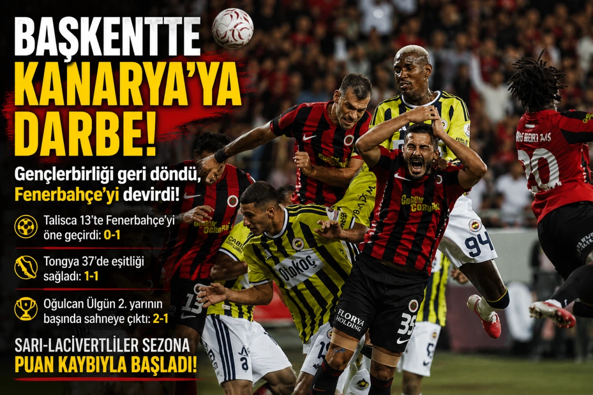 Başkentte Kanarya&rsquo;ya Darbe: Gen&ccedil;lerbirliği Geri D&ouml;nd&uuml;, Fenerbah&ccedil;e&rsquo;yi Devirdi!