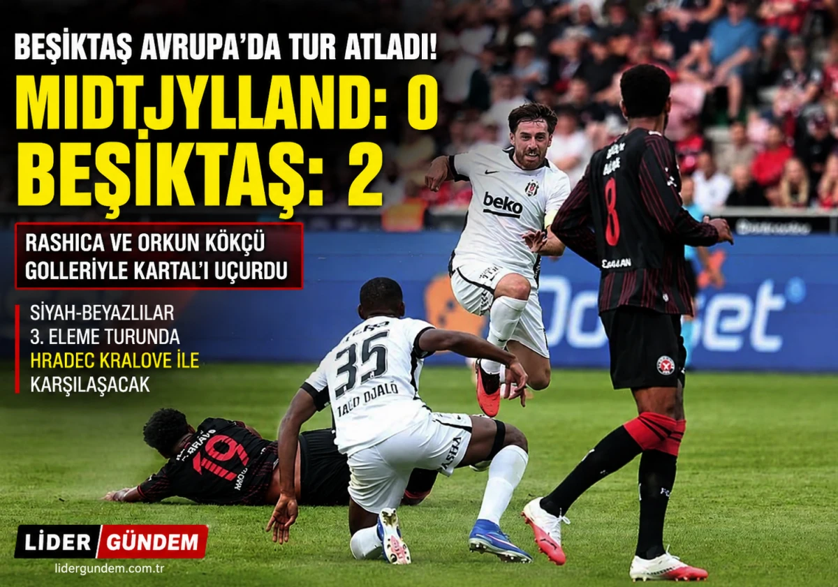 Beşiktaş, Midtjylland'ı 2-0 mağlup ederek UEFA Avrupa Ligi'nde tur atladı