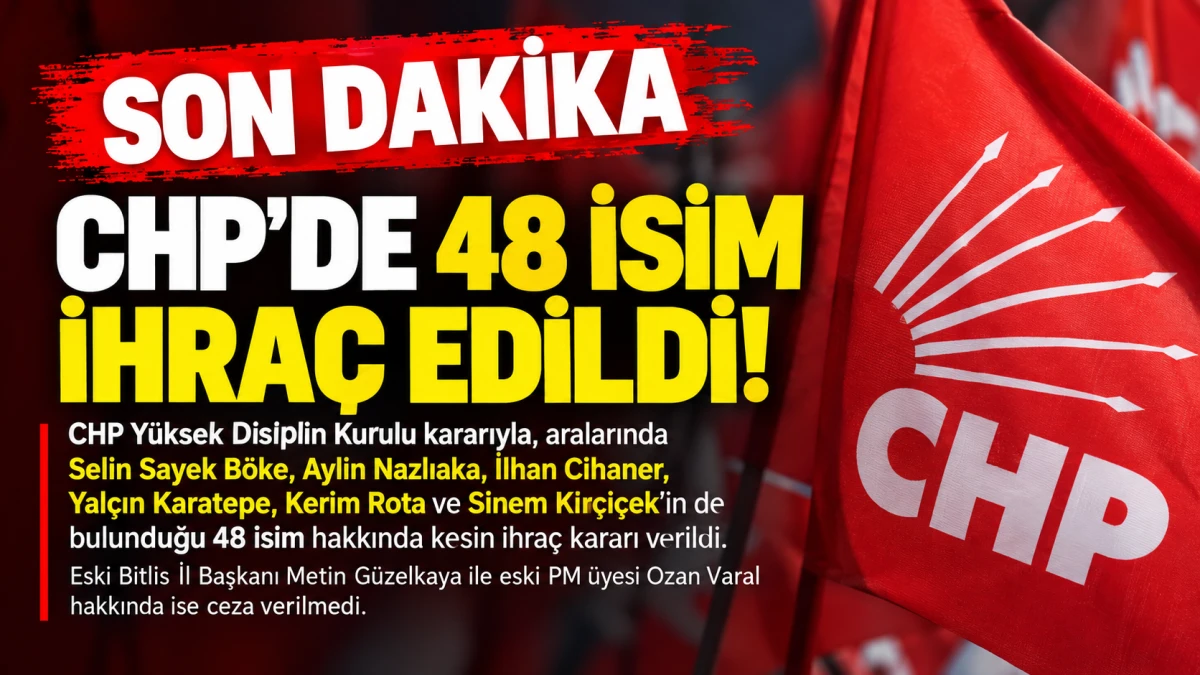 CHP'de 48 isim hakkında ihra&ccedil; kararı! Listede B&ouml;ke, Nazlıaka ve Cihaner de var