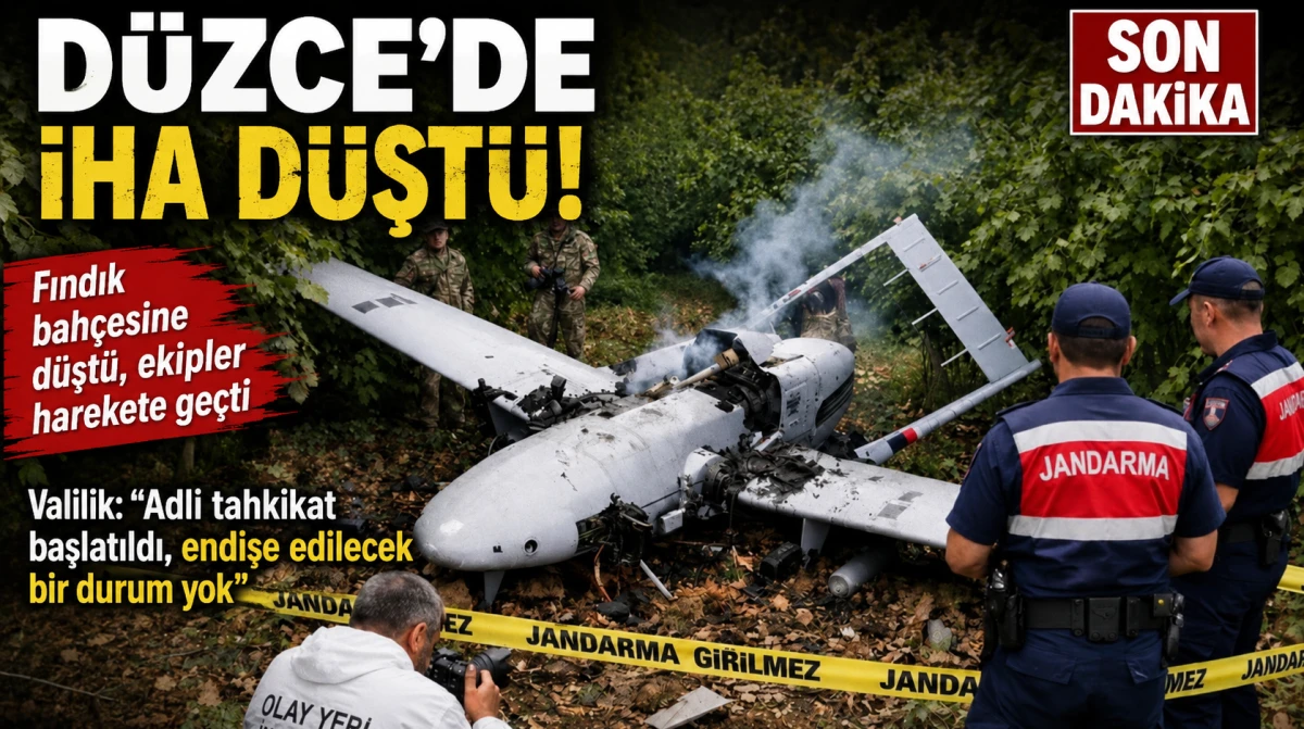 D&uuml;zce&rsquo;de Fındık Bah&ccedil;esine İHA D&uuml;şt&uuml;: