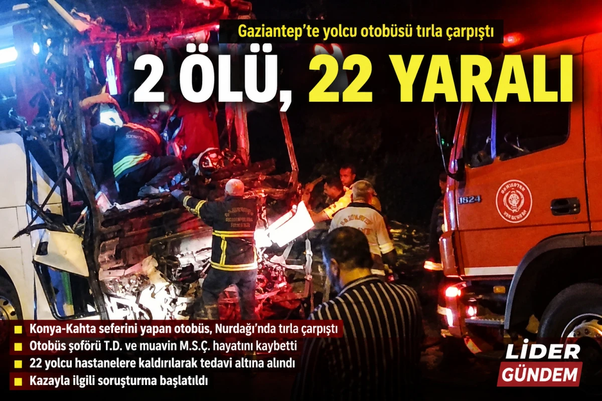 Gaziantep&rsquo;te Yolcu Otob&uuml;s&uuml; Tırla &Ccedil;arpıştı: 2 Can Kaybı, 22 Yaralı