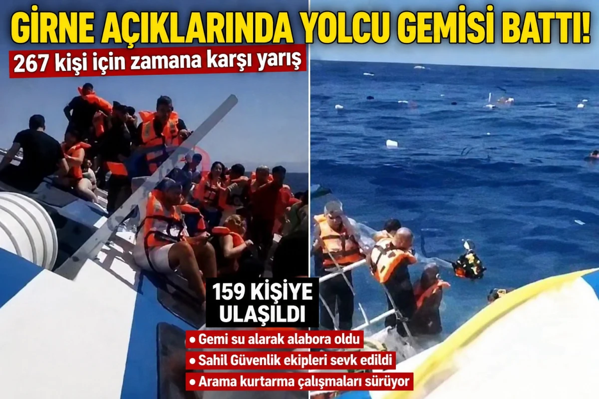 Girne A&ccedil;ıklarında Yolcu Gemisi Alabora Oldu: 267 Kişi İ&ccedil;in Kurtarma Seferberliği