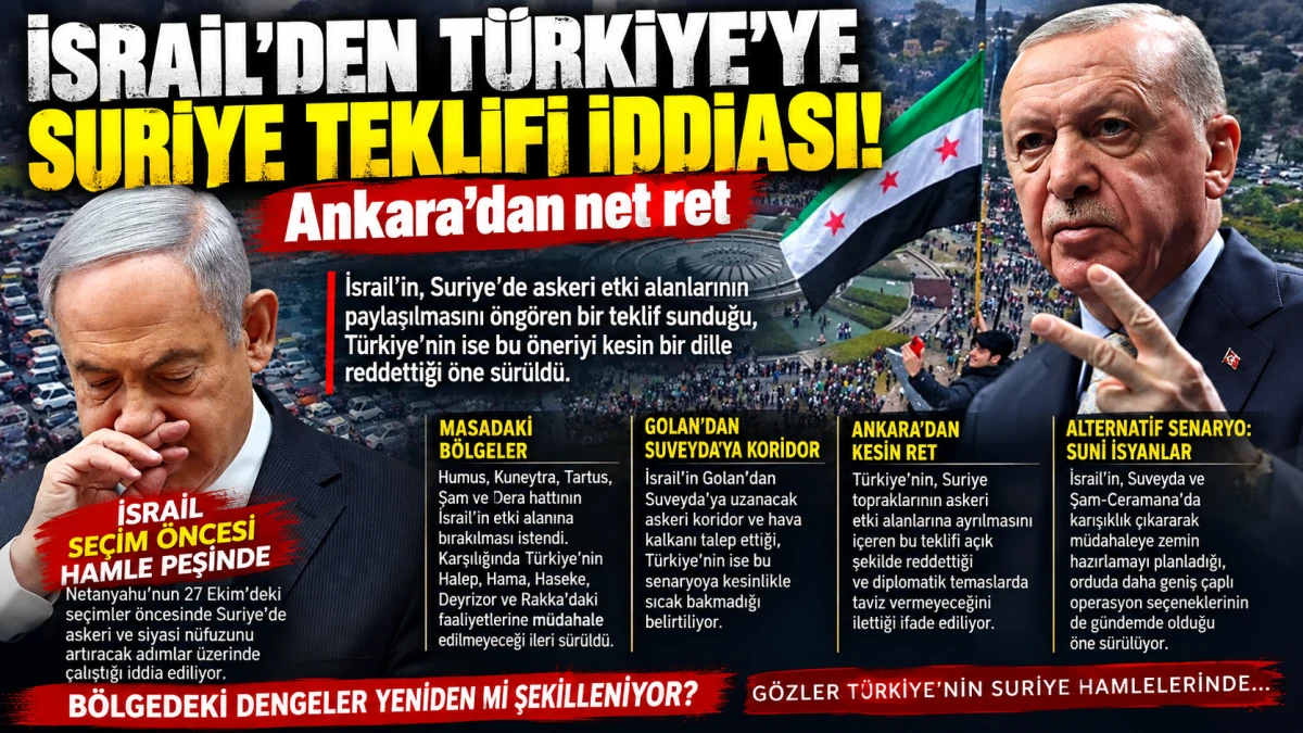 İsrail&rsquo;den T&uuml;rkiye&rsquo;ye Suriye teklifi iddiası: Ankara reddetti