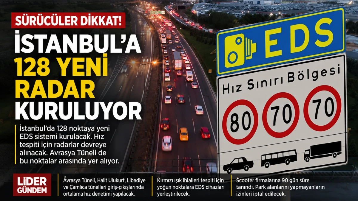 İstanbul'da 128 Yeni Radar Noktası Geliyor! Avrasya T&uuml;neli de Listede