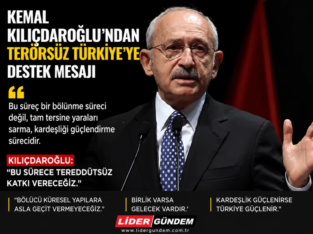 Kemal Kılı&ccedil;daroğlu&rsquo;ndan &ldquo;Ter&ouml;rs&uuml;z T&uuml;rkiye&rdquo; s&uuml;recine destek mesajı