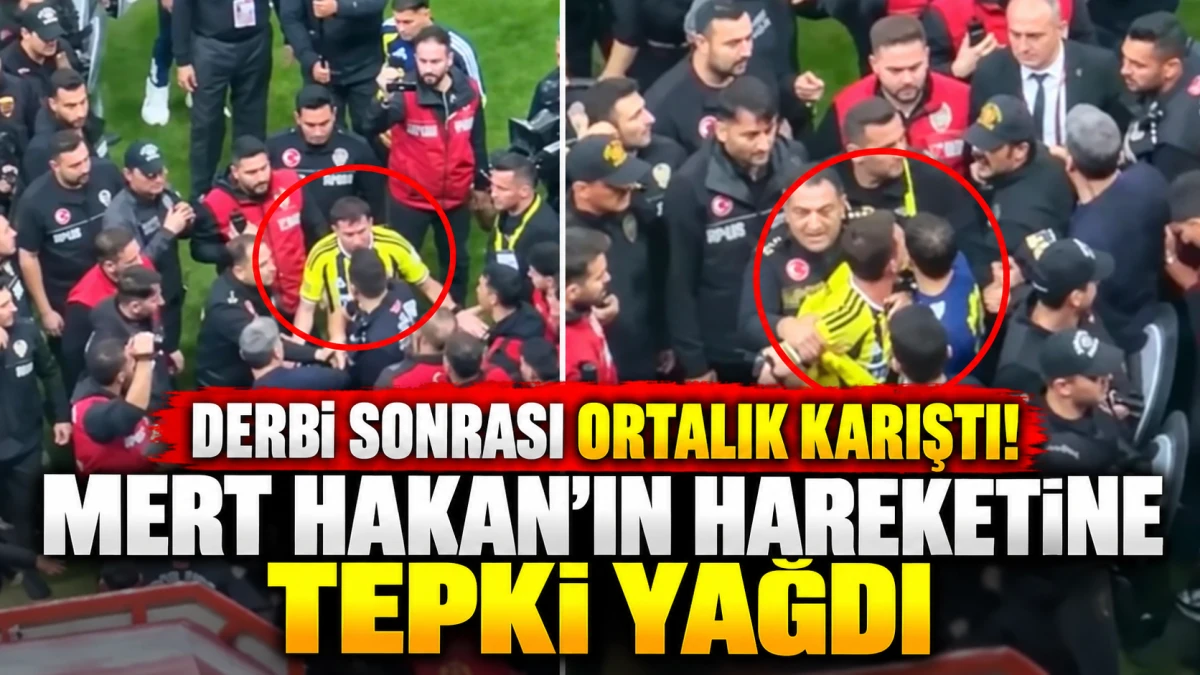 Mert Hakan Yandaş'ın derbi sonrası hareketi g&uuml;ndem oldu! Polisle tartıştı