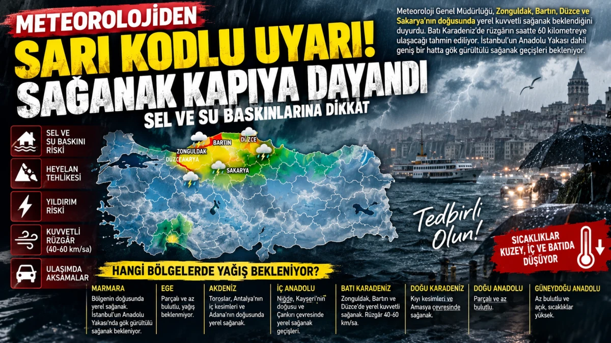 Meteoroloji uyardı: 4 ilde kuvvetli sağanak alarmı! Sel ve su baskınına dikkat