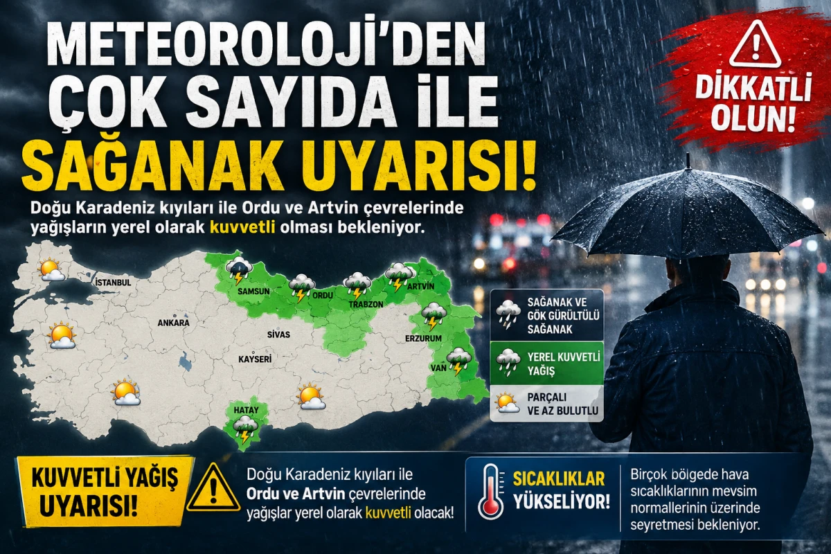 Meteoroloji&rsquo;den &ccedil;ok sayıda ile sağanak uyarısı: Kuvvetli yağış bekleniyor