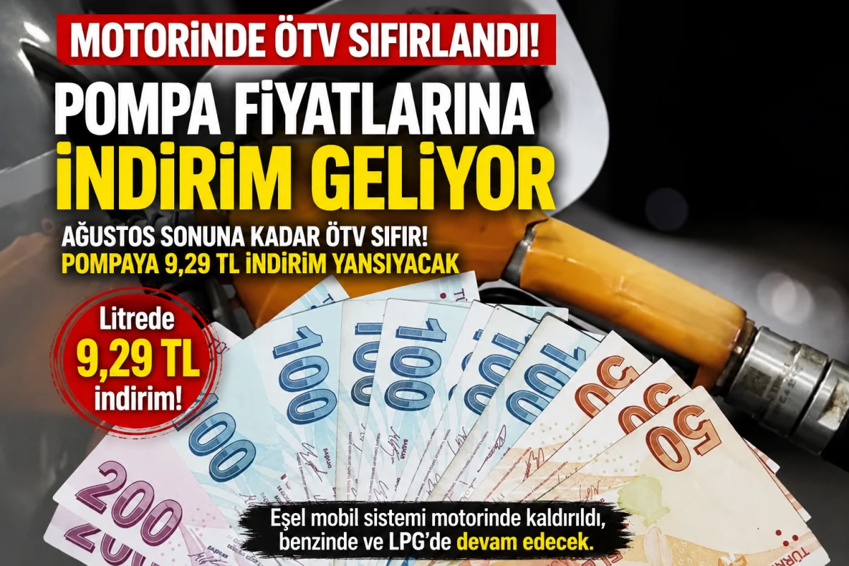 Motorinde &Ouml;TV sıfırlandı: Pompaya 9,29 TL indirim geliyor