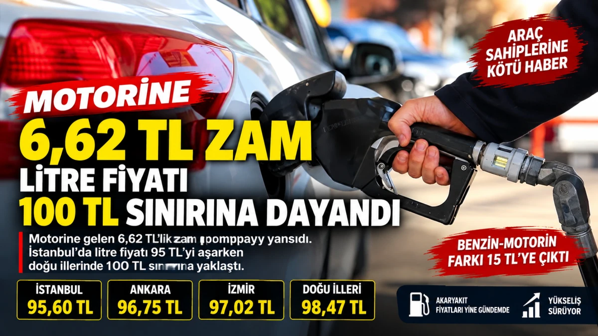 Motorine 6,62 TL zam: Litre fiyatı 100 TL sınırına dayandı