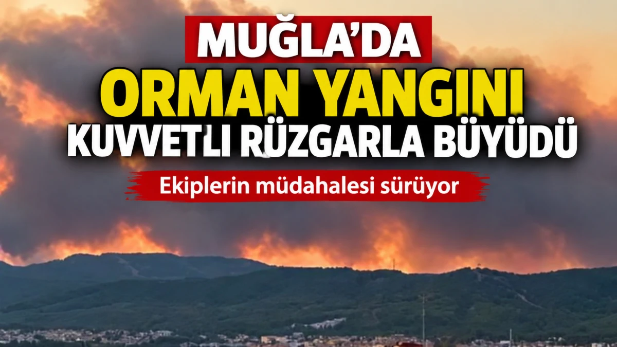 Muğla&rsquo;da orman yangını: Kuvvetli r&uuml;zgar alevleri b&uuml;y&uuml;tt&uuml;