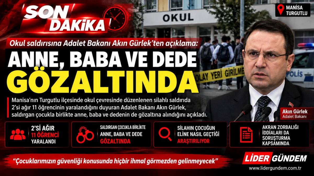 Okul saldırısına Adalet Bakanı Akın G&uuml;rlek&rsquo;ten a&ccedil;ıklama: Anne, baba ve dede g&ouml;zaltında