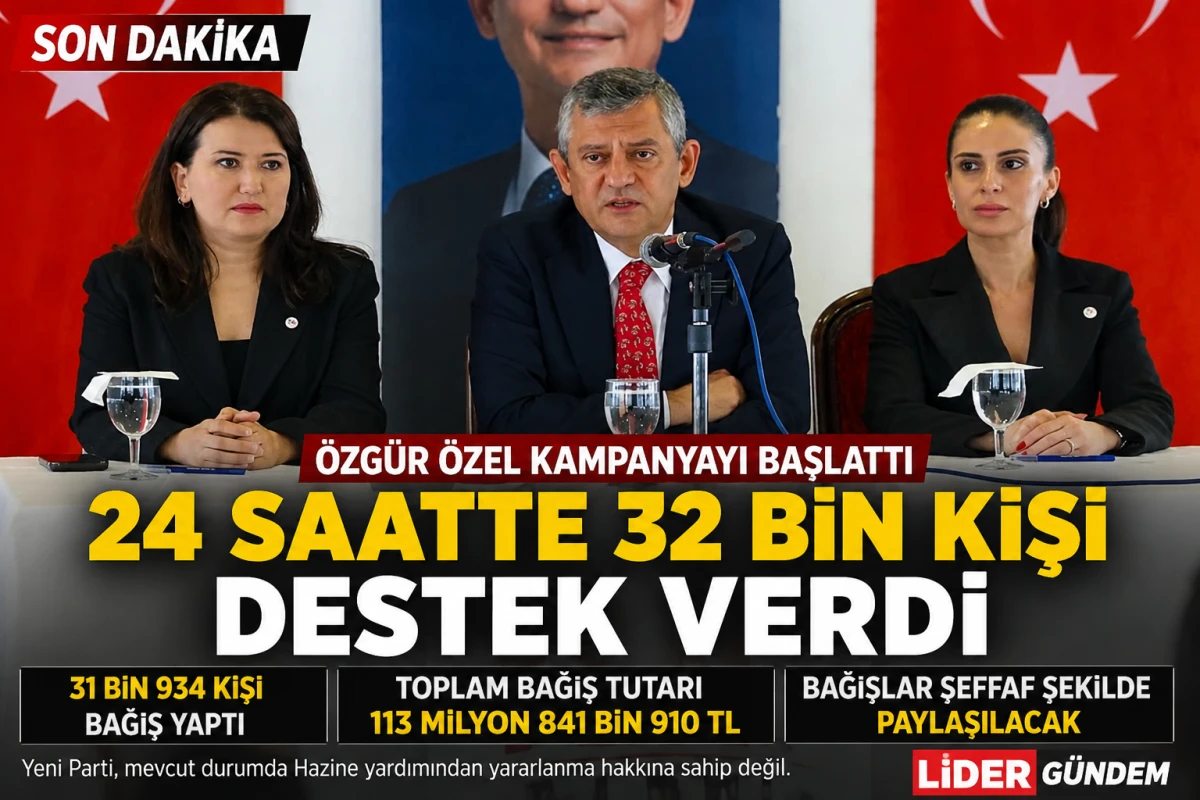 &Ouml;zg&uuml;r &Ouml;zel'in bağış kampanyasına yoğun ilgi: İlk 24 saatte 113,8 milyon TL toplandı