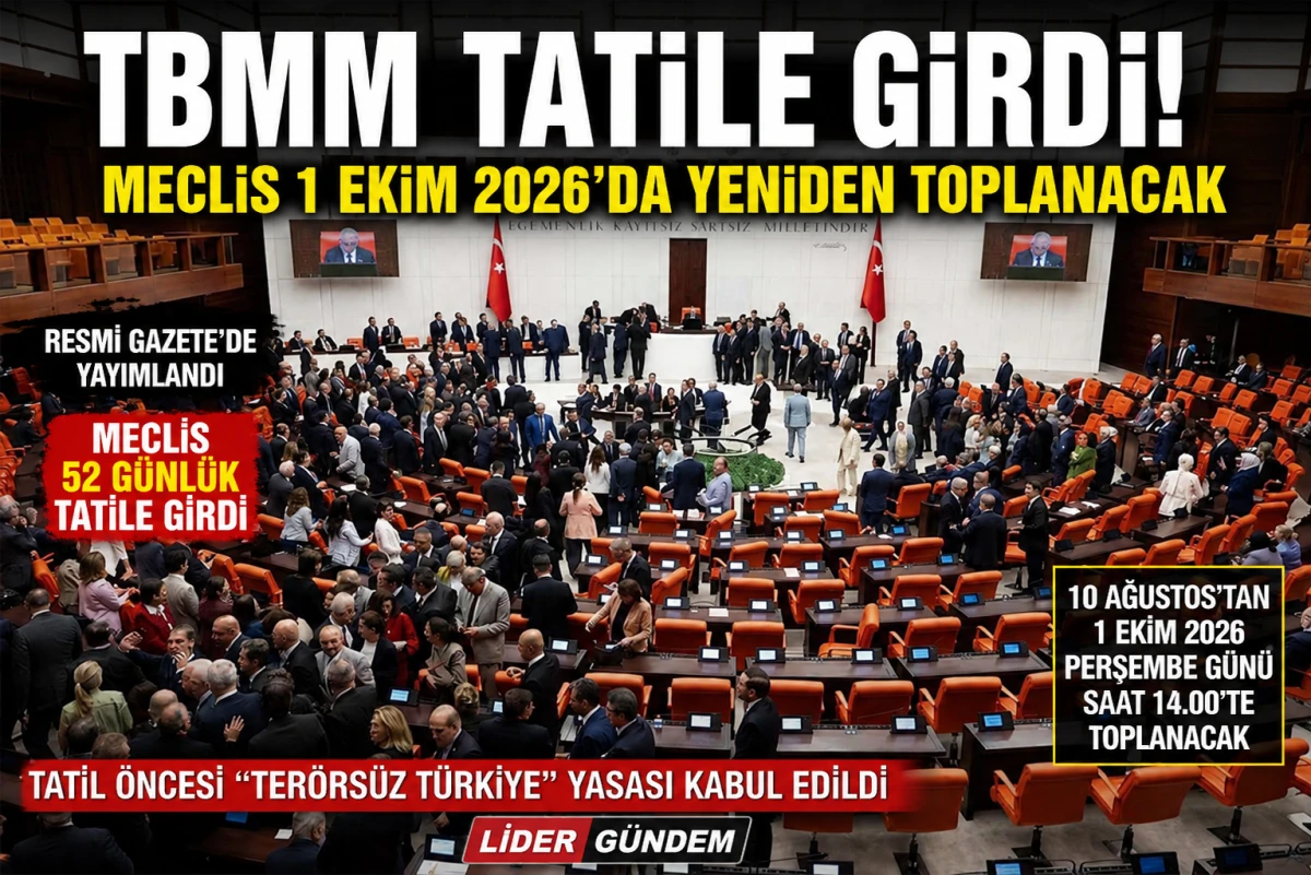 TBMM Tatile Girdi: Meclis 1 Ekim&rsquo;de Yeniden Toplanacak