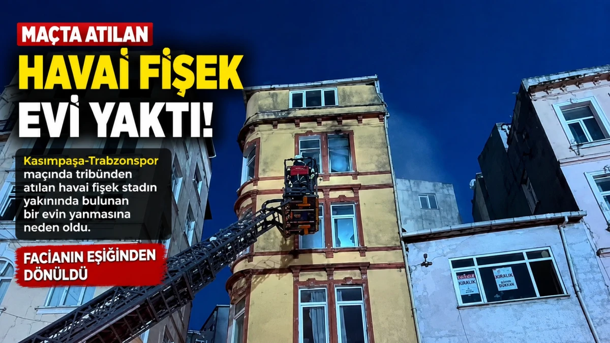 Trib&uuml;nden Atılan Havai Fişek Eve D&uuml;şt&uuml;: Daire Kullanılamaz Hale Geldi