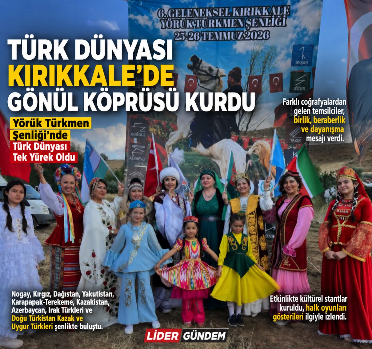 T&uuml;rk D&uuml;nyası Kırıkkale'de G&ouml;n&uuml;l K&ouml;pr&uuml;s&uuml; Kurdu: Y&ouml;r&uuml;k T&uuml;rkmen Şenliği'nde Birlik Mesajı
