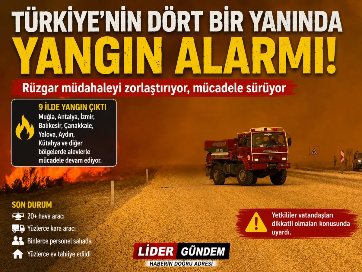 T&uuml;rkiye'nin D&ouml;rt Bir Yanında Orman Yangınları: 9 İlde Alarm, M&uuml;cadele S&uuml;r&uuml;yor
