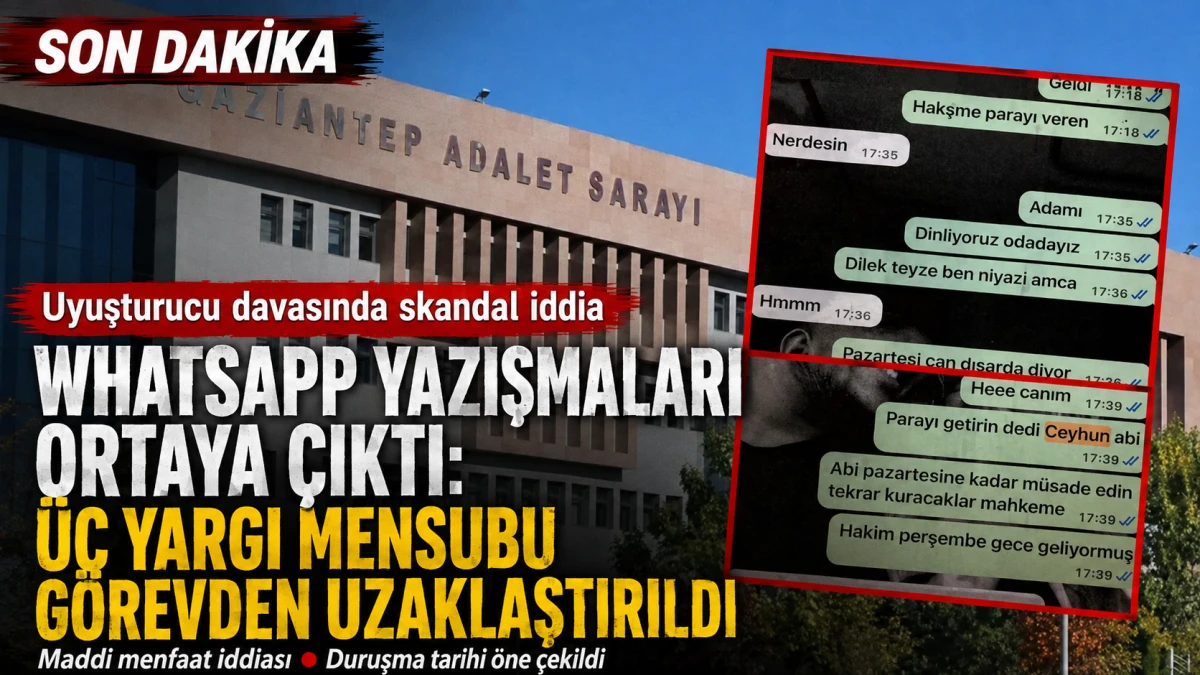 Uyuşturucu Davasında WhatsApp Yazışmaları Ortaya &Ccedil;ıktı: &Uuml;&ccedil; Yargı Mensubu G&ouml;revden Uzaklaştırıldı