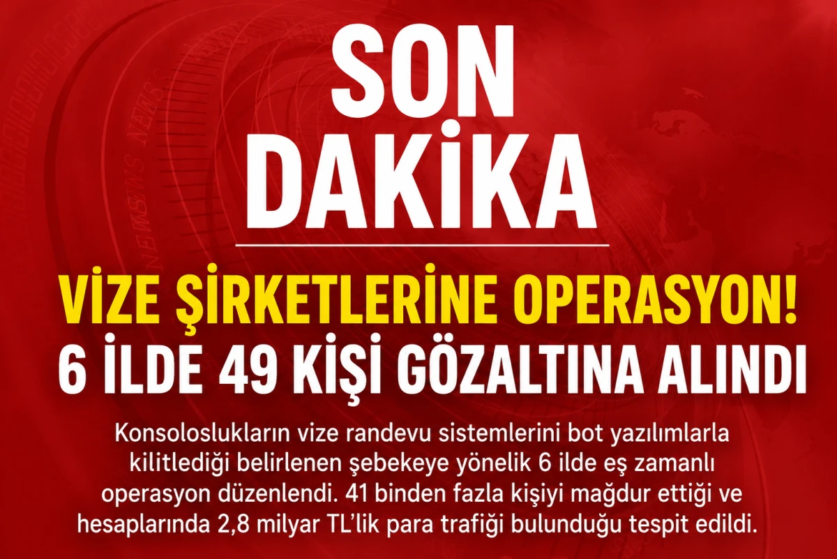 Vize randevusu şebekesine 6 ilde operasyon: 49 ş&uuml;pheli g&ouml;zaltında